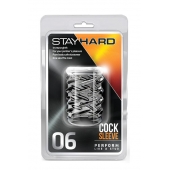Прозрачная насадка с объёмными чёрточками STAY HARD COCK SLEEVE 06 CLEAR - Blush Novelties - в Твери купить с доставкой