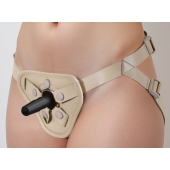 Бежевый пояс с двумя типами крепления насадок - LOVETOY (А-Полимер) - купить с доставкой в Твери