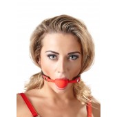Силиконовый кляп-шар на чёрных ремешках Red Gag silicone - Orion - купить с доставкой в Твери