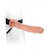 Фаллопротез телесного цвета Hollow Strap-On - 29 см. - Pipedream - купить с доставкой в Твери