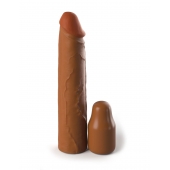 Коричневая насадка на член 2  Silicone X-tension - 20,3 см. - Pipedream - в Твери купить с доставкой