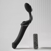 Черный безремневой вибрострапон Strap-On-Me Multi Orgasm Size XL - Strap-on-me - купить с доставкой в Твери