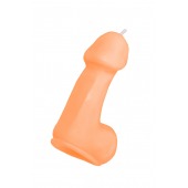 Оранжевая свеча в форме пениса - 47 гр. - Pecado - купить с доставкой в Твери