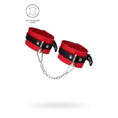 Красно-черные мягкие оковы с одним ремешком и люверсами - Pecado - купить с доставкой в Твери