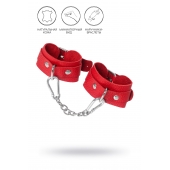 Красные кожаные наручники-браслеты со скруглёнными углами - Pecado - купить с доставкой в Твери