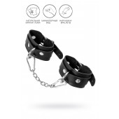 Черные кожаные наручники-браслеты со скруглёнными углами - Pecado - купить с доставкой в Твери