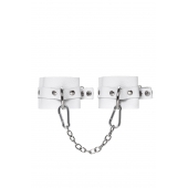 Белые мягкие кожаные оковы с люверсами - Pecado - купить с доставкой в Твери