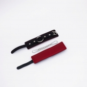 Черно-красные кожаные наручники - Crazy Handmade - купить с доставкой в Твери