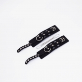 Черные кожаные наручники Sex - Crazy Handmade - купить с доставкой в Твери