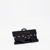 Черный однослойный кожаный ошейник с имитацией воротничка - Crazy Handmade - купить с доставкой в Твери