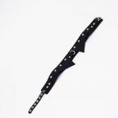 Черный однослойный кожаный ошейник с имитацией воротничка - Crazy Handmade - купить с доставкой в Твери