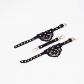 Черные оковы с золотистой фурнитурой - Crazy Handmade - купить с доставкой в Твери