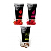 Набор из 3 съедобных лубрикантов JUJU (клубника, малина, кокос) - JuJu - купить с доставкой в Твери