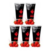 Набор из 5 съедобных лубрикантов JUJU со вкусом клубники - JuJu - купить с доставкой в Твери