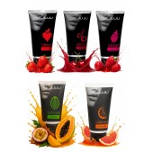 Набор из 5 съедобных лубрикантов JUJU (клубника, малина, тропические фрукты, вишня, грейпфрут) - JuJu - купить с доставкой в Твери