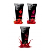 Набор из 3 съедобных лубрикантов JUJU (клубника, малина, вишня) - JuJu - купить с доставкой в Твери