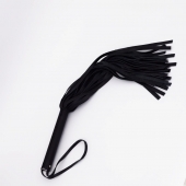 Черный кожаный флоггер - 45 см. - Crazy Handmade - купить с доставкой в Твери