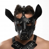 Черная кожаная маска «Собака» - Crazy Handmade - купить с доставкой в Твери