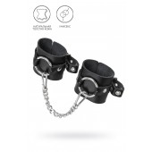 Черные наручники из толстой натуральной кожи с люверсами - Pecado - купить с доставкой в Твери