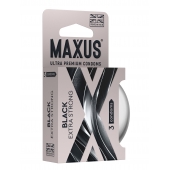 Черные утолщенные презервативы MAXUS Extra Strong с железным кейсом - 3 шт. - Maxus - купить с доставкой в Твери