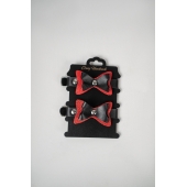 Черно-красные кожаные наручники с бантиками - Crazy Handmade - купить с доставкой в Твери