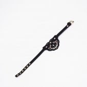 Черный чокер с клепками и золотистой фурнитурой - Crazy Handmade - купить с доставкой в Твери