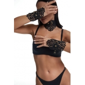 Фигурный набор для БДСМ-игр с узорами и золотистой фурнитурой - Crazy Handmade - купить с доставкой в Твери