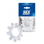 Прозрачное эрекционное кольцо со стимулирующими шариками - Sex Expert - в Твери купить с доставкой