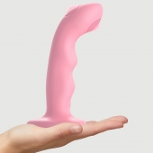 Розовая насадка-стимулятор Strap-On-Me Tapping Dildo Wave - Strap-on-me - купить с доставкой в Твери