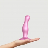 Розовая насадка Strap-On-Me Dildo Plug Curvy size M - Strap-on-me - купить с доставкой в Твери
