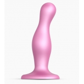 Розовая насадка Strap-On-Me Dildo Plug Curvy size M - Strap-on-me - купить с доставкой в Твери