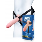 Мужской полый страпон на регулируемых ремешках - 22 см. - Sex Expert - купить с доставкой в Твери