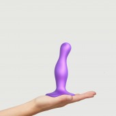 Фиолетовая насадка Strap-On-Me Dildo Plug Curvy size S - Strap-on-me - купить с доставкой в Твери