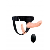 Женский страпон с 2 насадками, вибрацией и пультом ДУ - Erowoman-Eroman - купить с доставкой в Твери