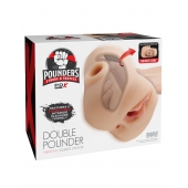 Телесный мастурбатор с вибрацией Double Pounder Vibrating Squeeze Stroker - Pipedream - в Твери купить с доставкой