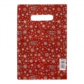 Красный подарочный новогодний пакет с вырубной ручкой (20х30 см) - Сима-Ленд - купить с доставкой в Твери