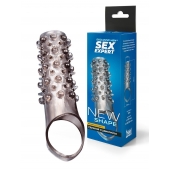Дымчатая насадка на пенис с шипами и выпуклостями - 12 см. - Sex Expert - в Твери купить с доставкой