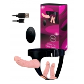 Женский страпон с 3 насадками и вибрацией - Erowoman-Eroman - купить с доставкой в Твери