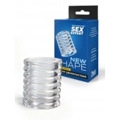 Прозрачная сквозная насадка на пенис с ребрышками - Sex Expert - в Твери купить с доставкой