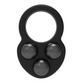 Черное эрекционное кольцо с утяжелителями - Dream Toys - в Твери купить с доставкой