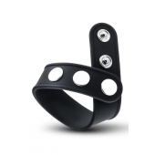 Черное эрекционное кольцо на кнопках - Blush Novelties - в Твери купить с доставкой