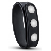 Черное эрекционное кольцо на кнопках - Blush Novelties - в Твери купить с доставкой