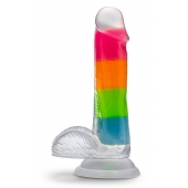 Яркий люминесцентный фаллоимитатор Rainbow Rave - 16,5 см. - Blush Novelties