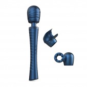 Синий вибромассажёр с насадками Man.wand Edgy - Manwan - в Твери купить с доставкой