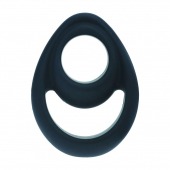 Черное эрекционное кольцо Double Ergo Silicone Cockring - Shots Media BV - в Твери купить с доставкой