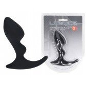 Черная анальная пробка для массажа простаты Double Ripple Silicone Prostate Massager - Shots Media BV - в Твери купить с доставкой