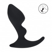 Черная анальная пробка для массажа простаты Double Ripple Silicone Prostate Massager - Shots Media BV - в Твери купить с доставкой