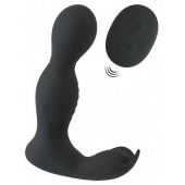 Черная анальная пробка с вибрацией, вращением и пультом ДУ RC Butt Plug with 2 Functions - Orion - в Твери купить с доставкой