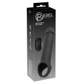 Черная вибронасадка для пениса с хомутом для мошонки и пультом ДУ Remote Controlled Penis Extension - Orion - в Твери купить с доставкой