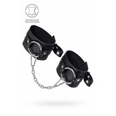 Черные оковы из толстой кожи с люверсами - Pecado - купить с доставкой в Твери